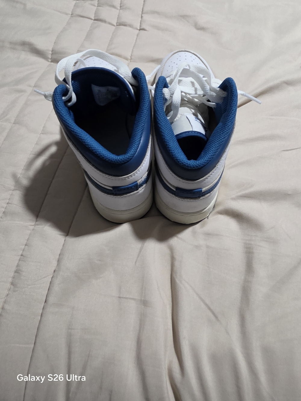 Jordan Kids White and Blue Sneakers